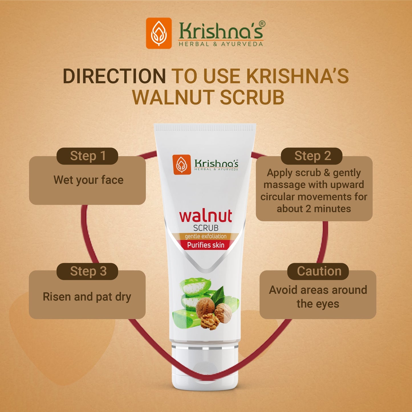 Krishna'S Herbal & Ayurveda Aloevera Walnut Scrub | Swadesiicart