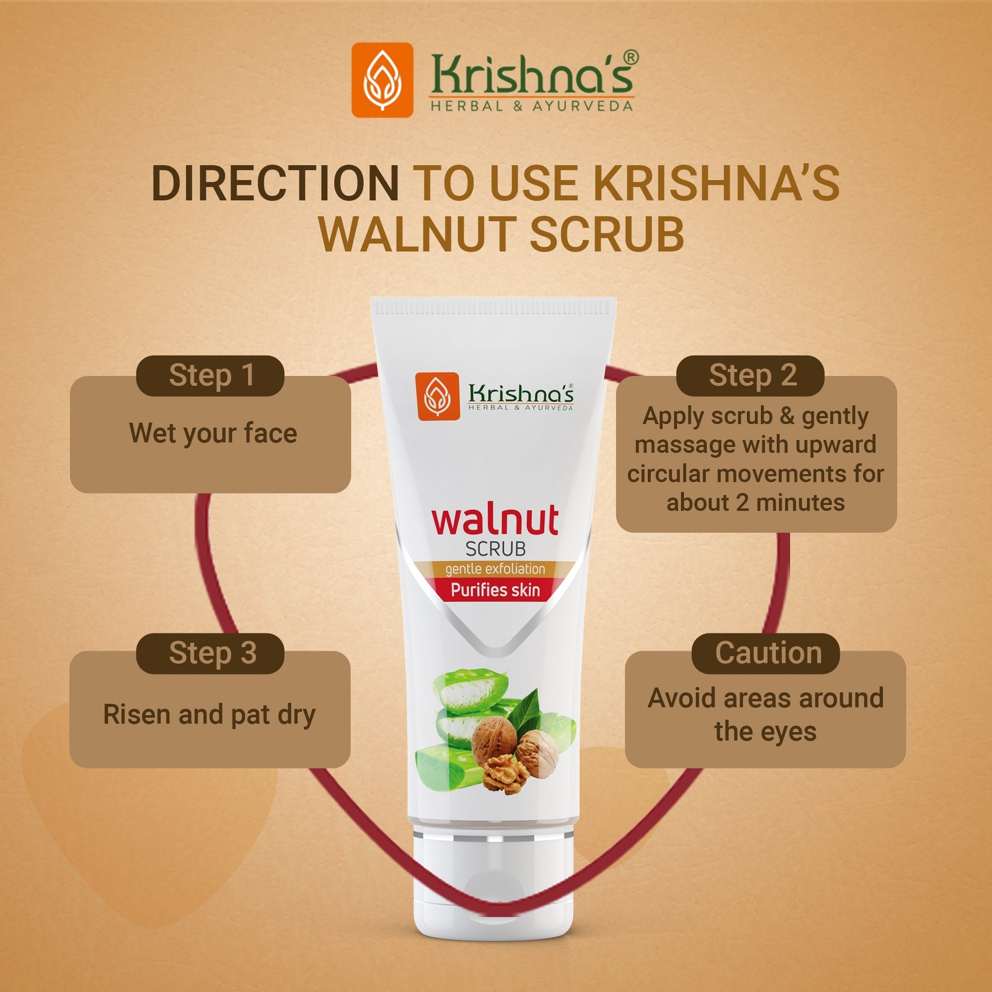 Krishna'S Herbal & Ayurveda Aloevera Walnut Scrub | Swadesiicart