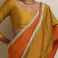 trueBrowns Orange Silk Ready To Wear Saree | Swadesiicart