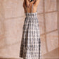 trueBrowns Grey Dabu Buta Print Cotton Sleeveless Dress | Swadesiicart