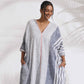 trueBrowns Off-White Cotton Multi Stripe Flared Kurta Set | Swadesiicart