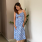 Noroke Modal Satin Cut-out Fitted Midi Dress | Swadesiicart