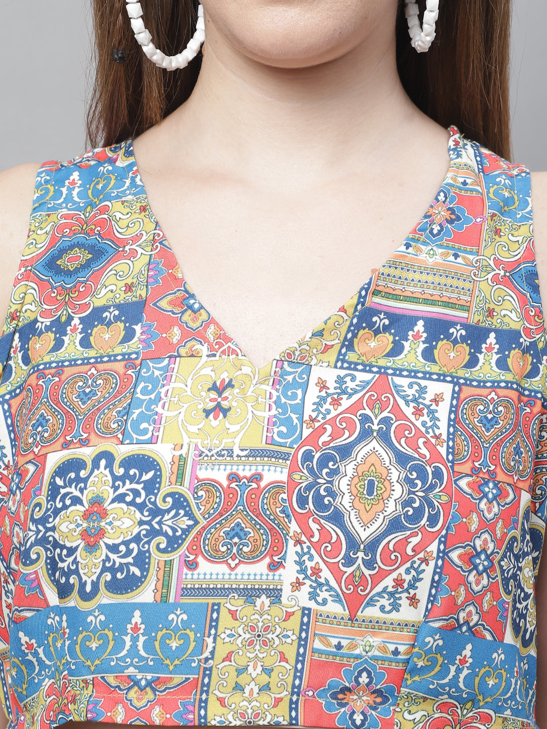 Jainish Women's WoDigital Printed Crop Top and Jacket Set - Multi - Swadesiicart