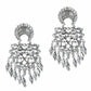 Tehzeeb Creations Women's Silver Colour Oxidised Earrings With Kundan | Swadesiicart