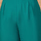 InWeave Women's Teal Trangle Yellow Patch Work Assymentrical Kurta Set - Swadesiicart