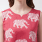 InWeave Red Elephant Sleeveless Top - Swadesiicart