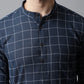 Even Apparels Blue Solid Kurta With Band Collar | Swadesiicart