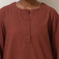 trueBrowns Brown Cotton Linen Kurta Co-Ord Set - Swadesiicart