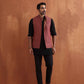 trueBrowns Men's Rust Cotton Dobby Nehru Jacket | Swadesiicart
