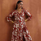 trueBrowns Rust Metallic Angrakha Kurta Set | Swadesiicart