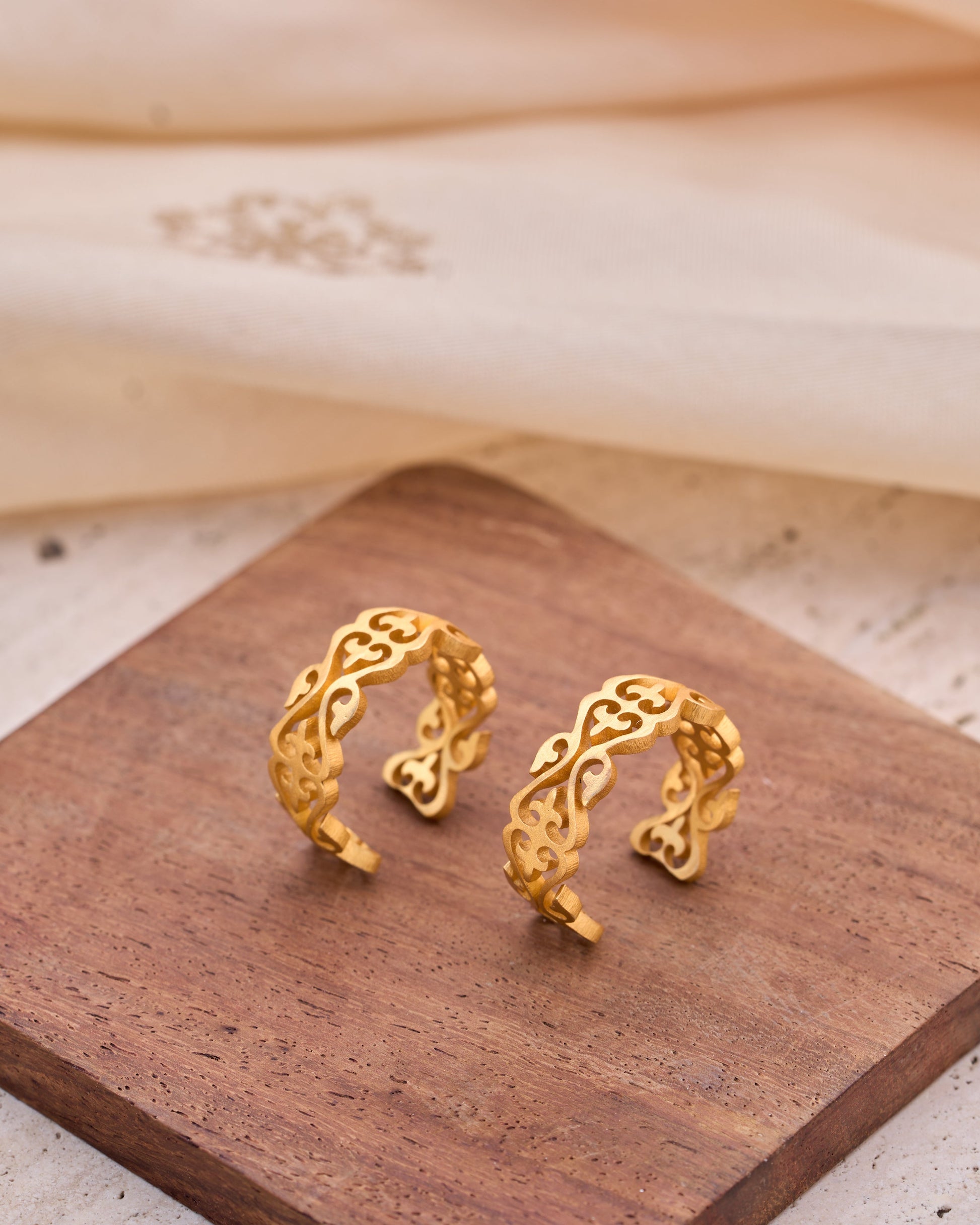 trueBrowns Gold-Polished Hoop Earrings | Swadesiicart