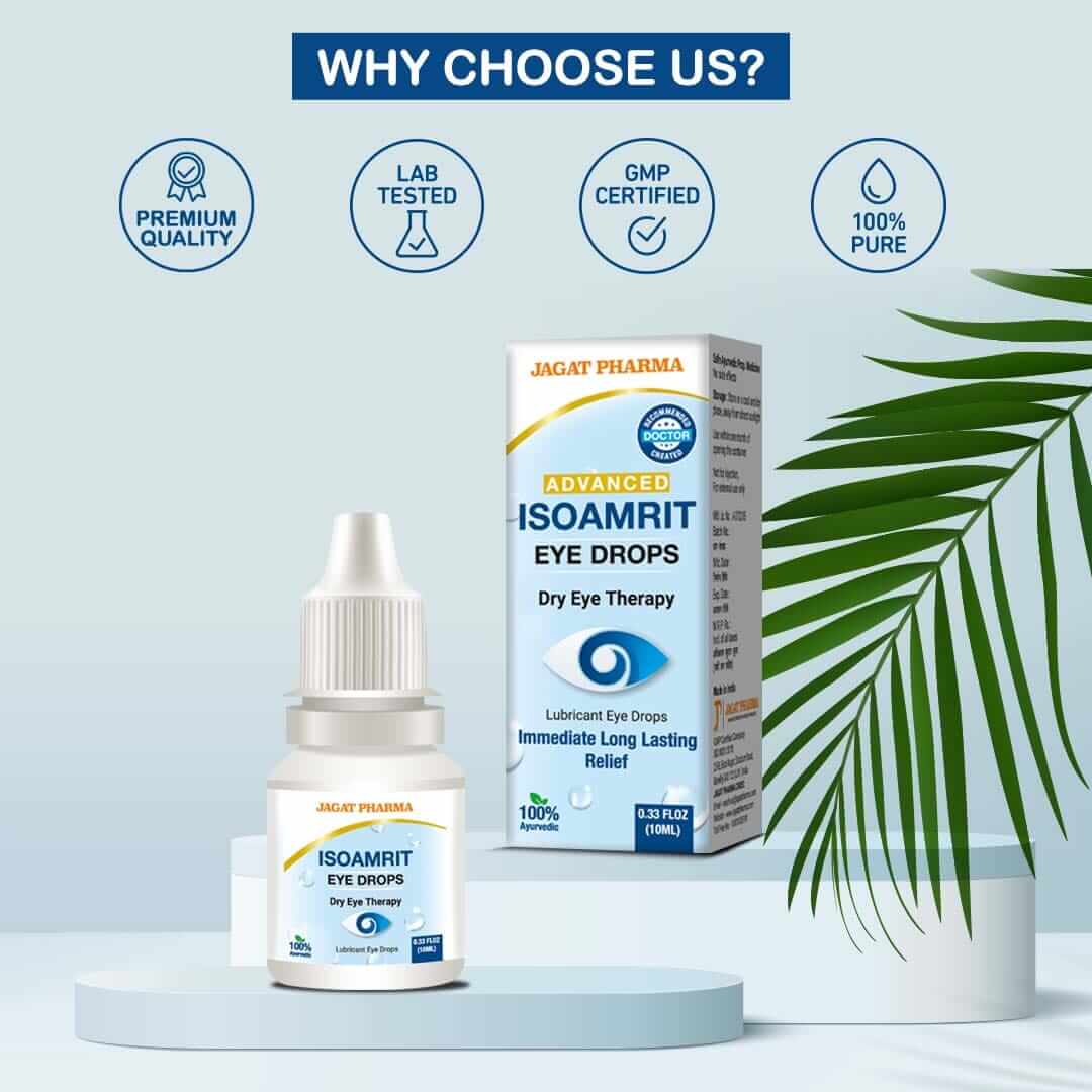 Jagat Pharma ISOAMRIT Ayurvedic Eye Drops for Dry Eyes- 10ml | Swadesiicart