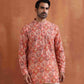 trueBrowns Men's Beige Printed Short Kurta | Swadesiicart