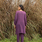 trueBrowns Purple Viscose Dobby Relaxed Co-ord Set - Swadesiicart