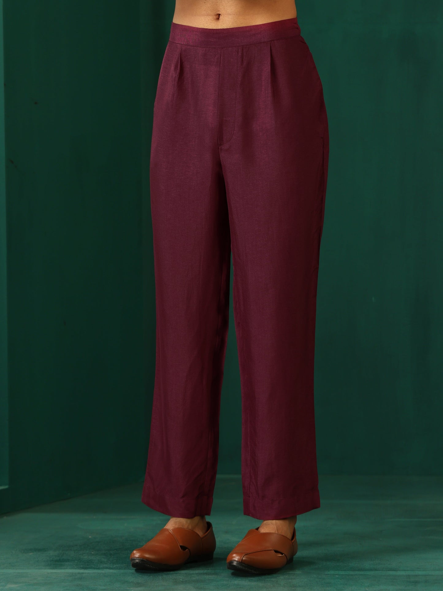 trueBrowns Men's Wine Diamond Viscose Silk Co-ord Set - Swadesiicart