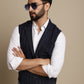 Even Apparels Men's Blue Waistcoat with Notched Lapel | Swadesiicart