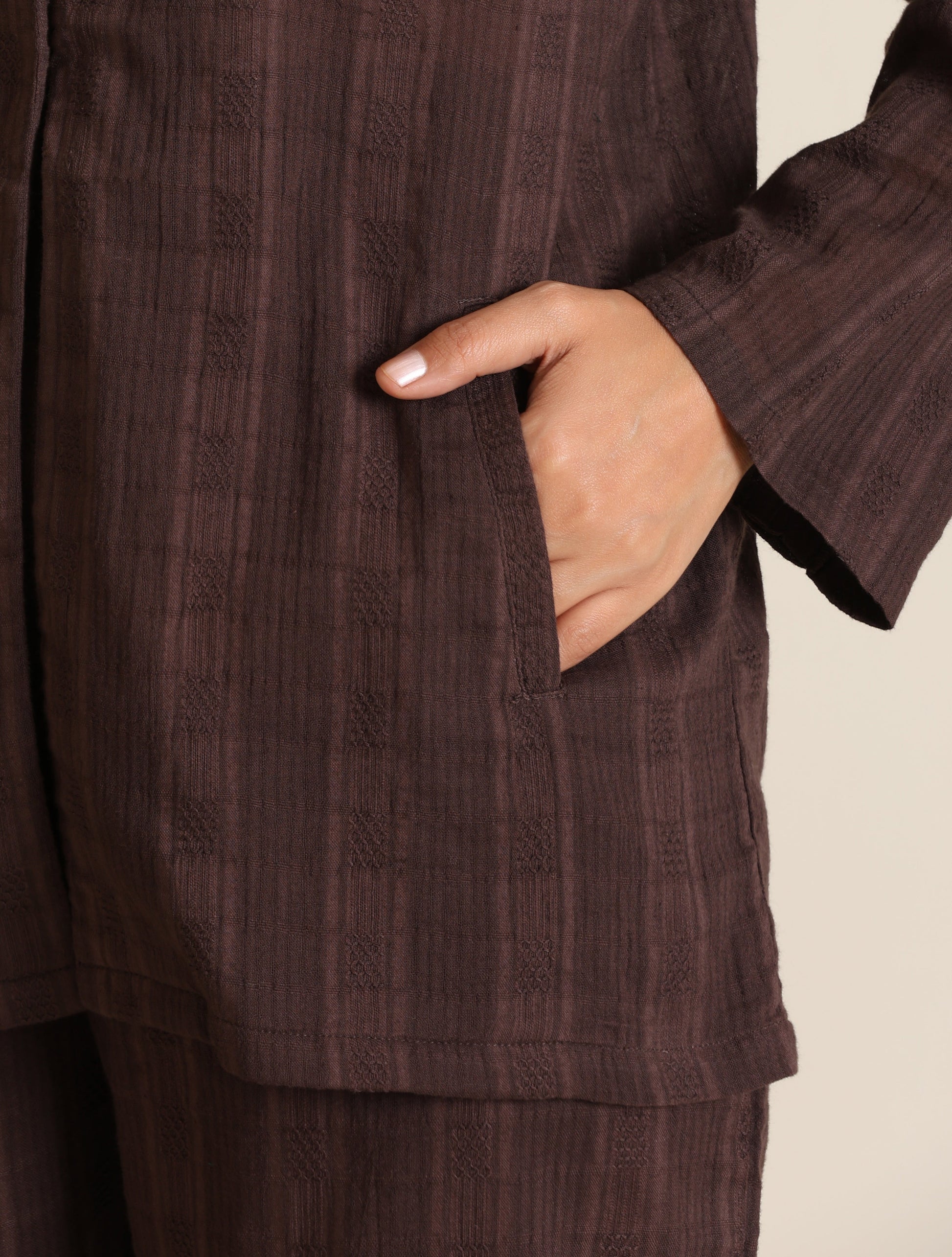 trueBrowns Cola Cotton Dobby Pant Suit Set - Swadesiicart