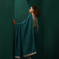 trueBrowns Teal Grey Silk Ready to Wear Saree | Swadesiicart