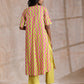 trueBrowns Lime Pink Zig-Zag Lines Print Cotton Kurta Pant Set | Relove | Swadesiicart