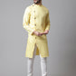 Even Apparels Yellow Sherwani Kurta With Asymetrical Cut | Swadesiicart
