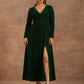 trueBrowns Green Velvet Dress | Swadesiicart