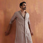 trueBrowns Men's Beige Cotton Dobby Kurta | Swadesiicart