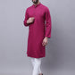 Even Apparels Wine Pure Cotton Kurta With Band Collar | Swadesiicart