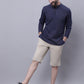 Indian Clothing Even Apparels Blue Pure Cotton Short Kurta With Band Collar | Swadesiicart