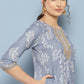 Ahalyaa Floral Printed Midi A-Line Ethnic Dress | Swadesiicart