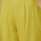InWeave Women's Pear Green Solid Lace Work Kimono Sleeve Kurta Set - Swadesiicart