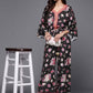 Ahalyaa Printed Crepe Basic Jumpsuit With Lace Inserts | Swadesiicart