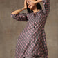 trueBrowns Grey Pink Floral Printed Silk Co-Ord Set - Swadesiicart