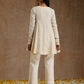 trueBrowns Ivory Gold Cotton Flared Co-Ord Set - Swadesiicart