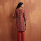trueBrowns Rust Print Kurta Co-ord Set - Swadesiicart