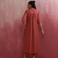 trueBrowns Peach High low Cotton Dobby Kurta Set | Swadesiicart