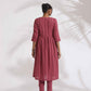 trueBrowns Maroon Cotton Flared Kurta Set | Swadesiicart