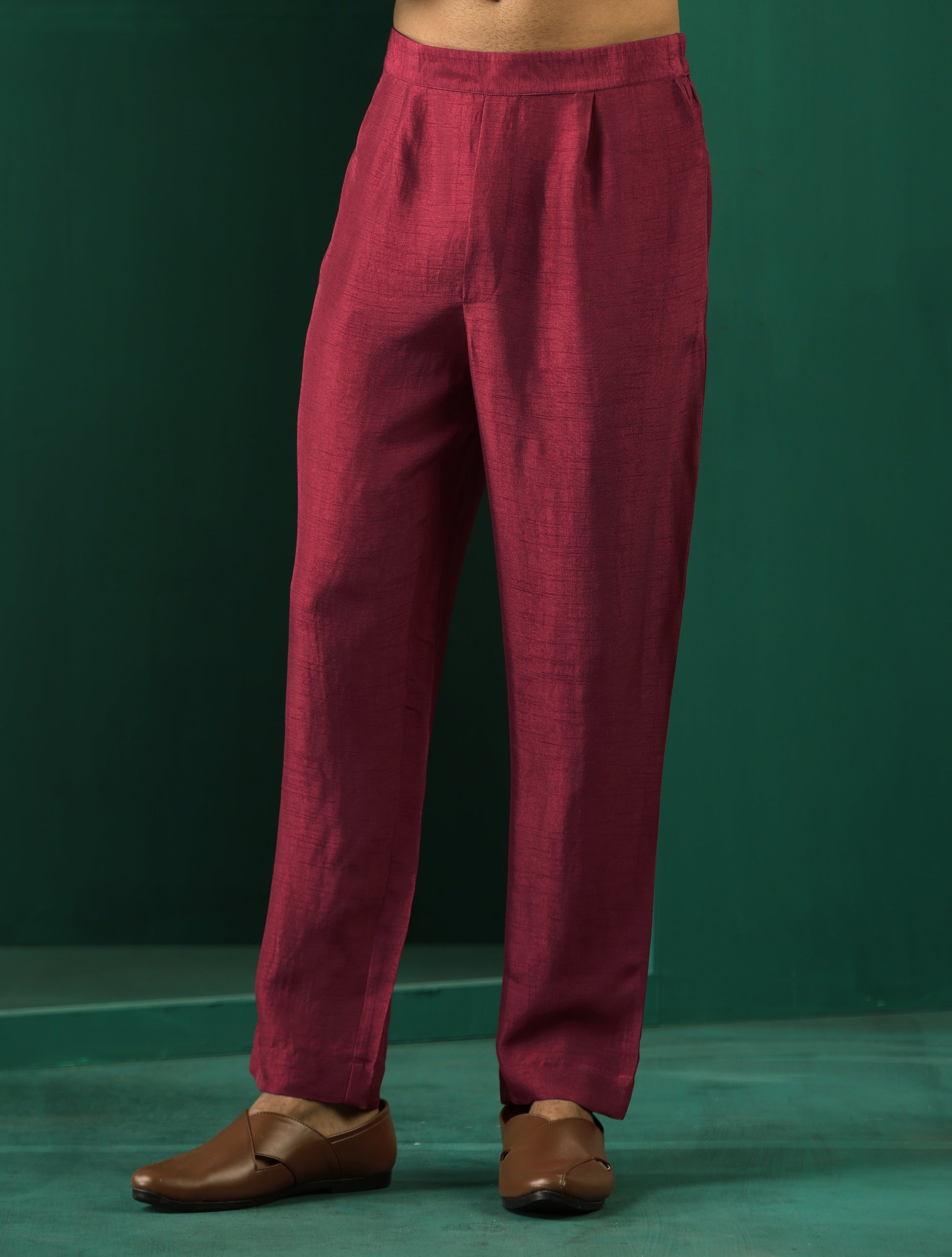 trueBrowns Men's Purple Silk Co-ord Set - Swadesiicart
