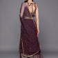 Indian Clothing Ahalyaa Purple & Gold-Toned Printed Sequinned Foil Print Ready to Wear Lehenga & Blouse With Dupatta | Swadesiicart