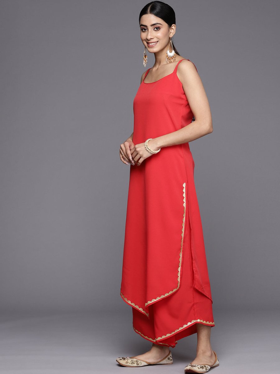 Ahalyaa Womens Crepe Solid Kurta Palazzo Set With Dupatta | Swadesiicart