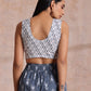 trueBrowns Grey On Grey Ikat Print Cotton Pant Suit Set | Swadesiicart