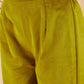 InWeave Women's Olive V Neck Asymmetrical Pleated Velvet Kurta Set - Swadesiicart