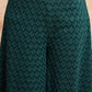 InWeave Women's Forest Green Chikankari Long Anarkali Kurta Sharara Set - Swadesiicart