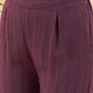 InWeave Women's Graphite Grey Collared Neck Flared Kurta Pant Set - Swadesiicart