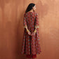 trueBrowns Maroon Flared Anarkali Kurta Set | Swadesiicart