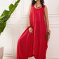 InWeave Red Round Sleeveless Jumpsuit - Swadesiicart