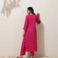 trueBrowns Pink Viscose Kurta Pant Set | Swadesiicart