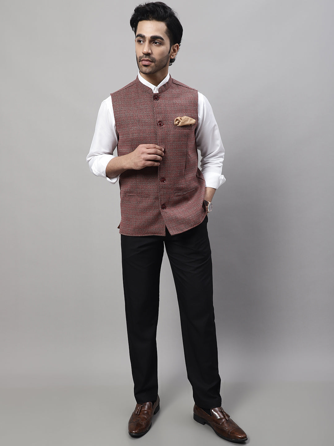 Even Apparels Men's Multi Nehru Jacket With Welt Pockets | Swadesiicart