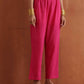trueBrowns Pink Metallic Straight Kurta Set | Swadesiicart