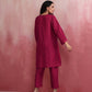 trueBrowns Pink Viscose Silk Kurta Co-ord Set - Swadesiicart