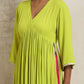 trueBrowns Lime Crinkle Anarkali Flared Kurta Set | Swadesiicart